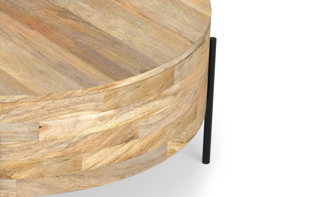 Refined Natural | Rayburn Drum Coffee Table in Mango