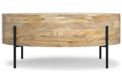 Refined Natural | Rayburn Drum Coffee Table in Mango
