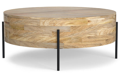 Refined Natural | Rayburn Drum Coffee Table in Mango