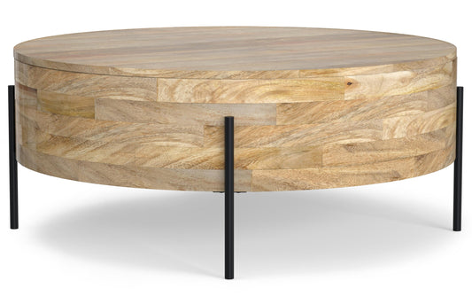 Refined Natural | Rayburn Drum Coffee Table in Mango