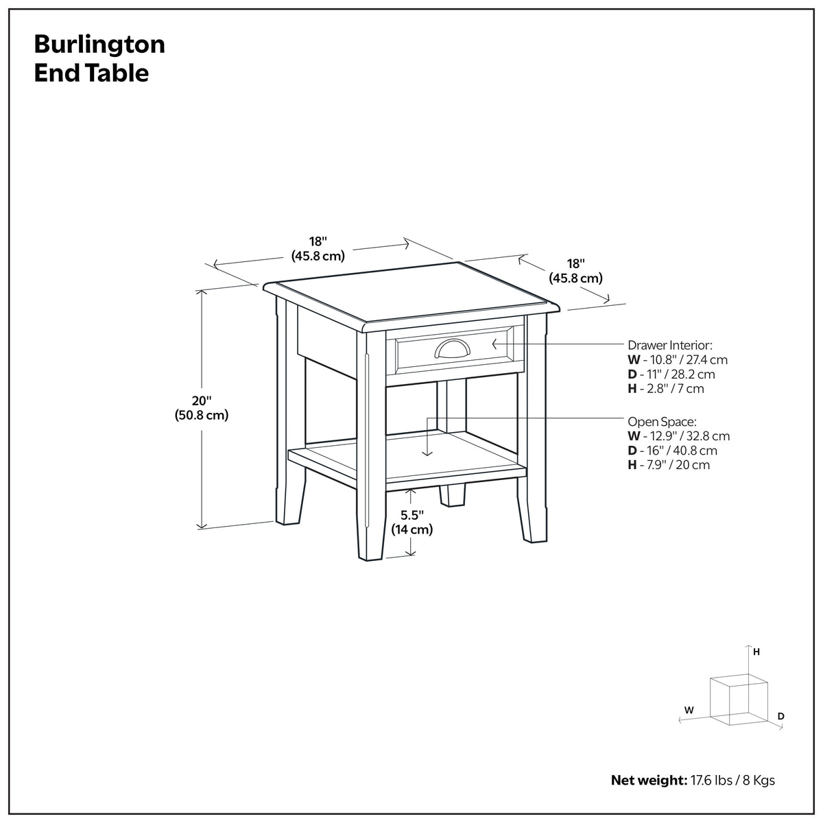 Mahogany Brown | Burlington End Table