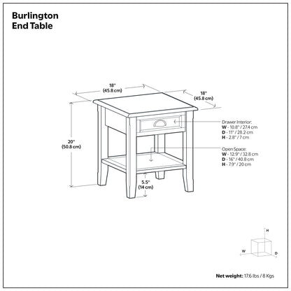 Mahogany Brown | Burlington End Table