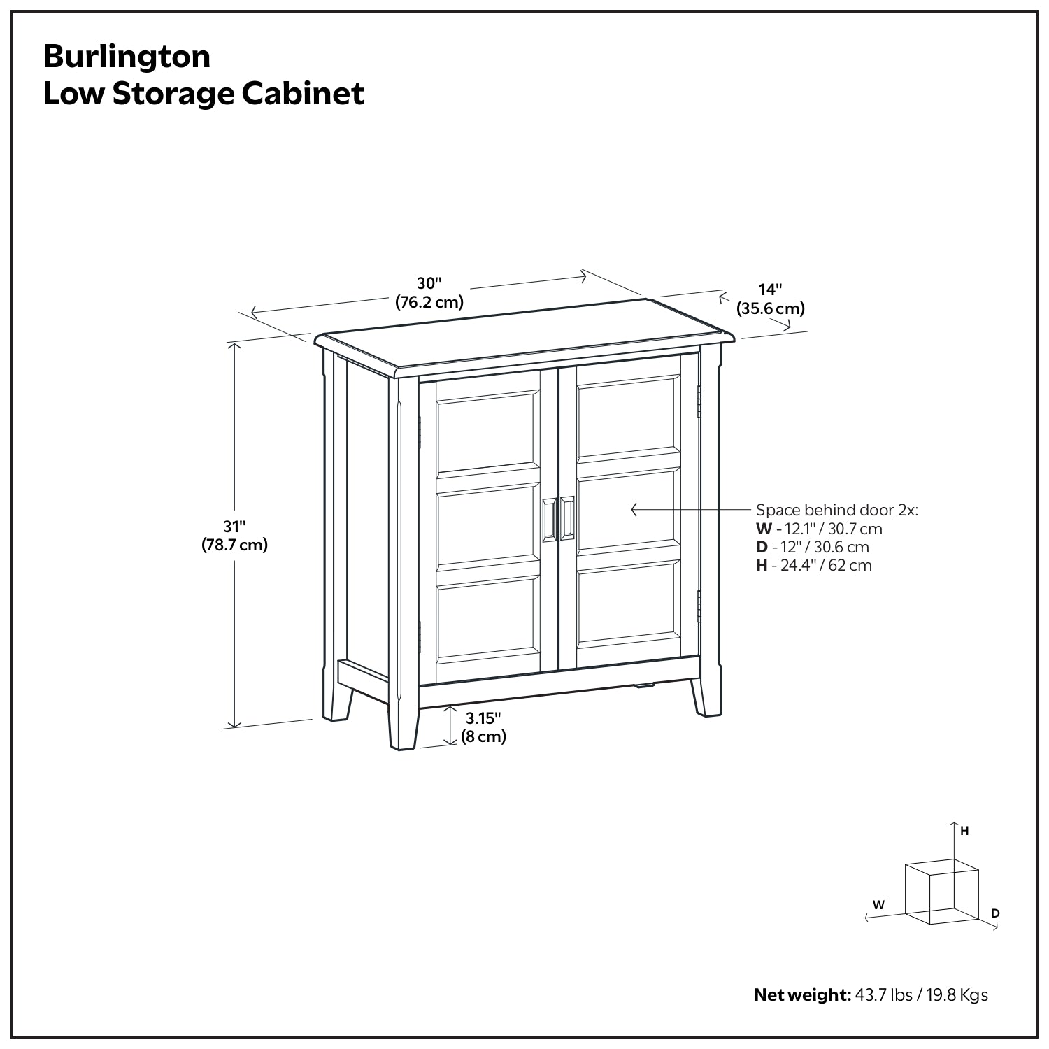 Mahogany Brown | Burlington Low Storage Cabinet