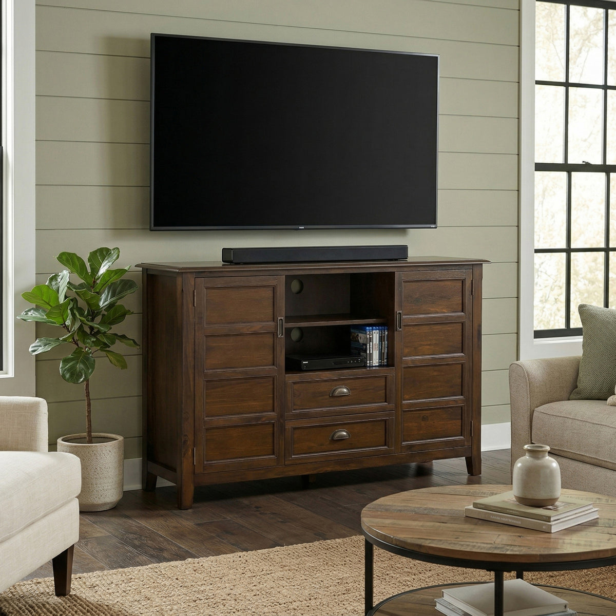 Mahogany Brown | Burlington Tall TV Stand