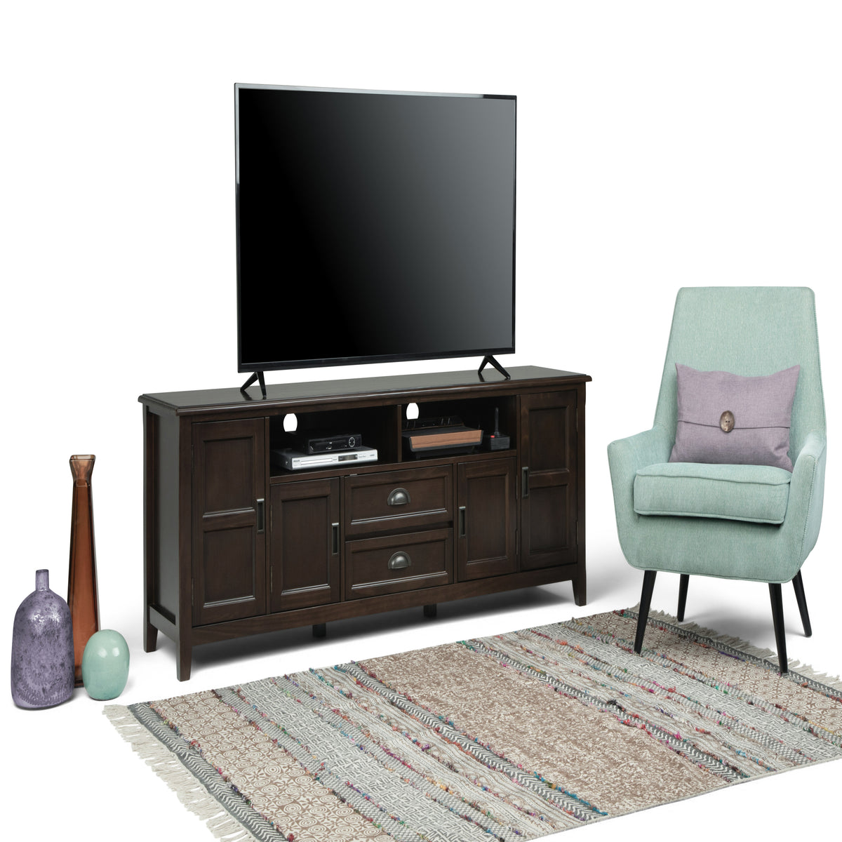 Mahogany Brown | Burlington 72 inch TV Stand