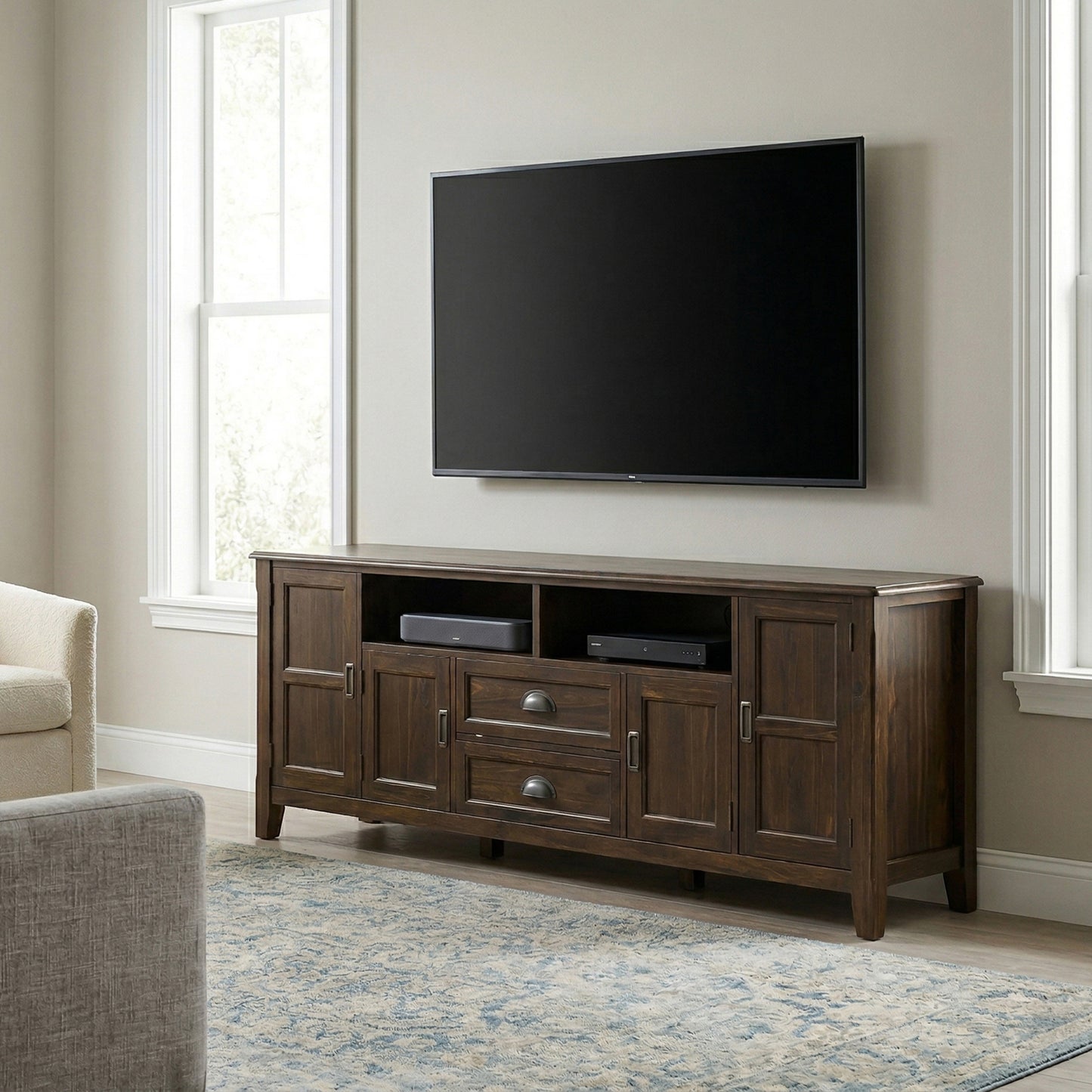 Mahogany Brown | Burlington 72 inch TV Stand