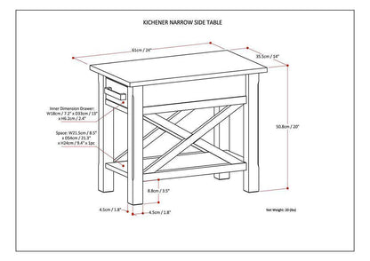 Hickory Brown | Kitchener Narrow Side Table