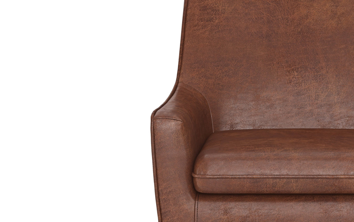 Distressed Saddle Brown Distressed Vegan Leather | Robson Accent Chair