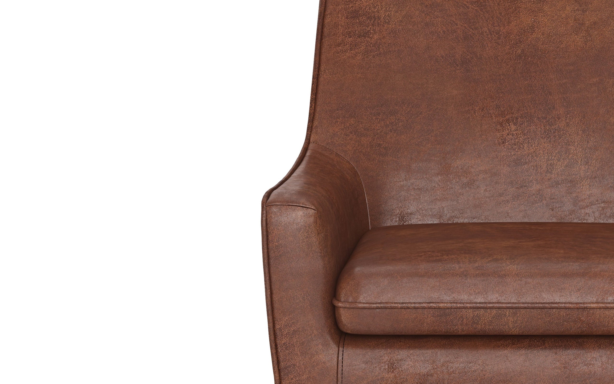 Distressed Saddle Brown Distressed Vegan Leather | Robson Accent Chair