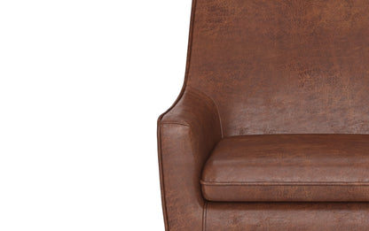 Distressed Saddle Brown Distressed Vegan Leather | Robson Accent Chair