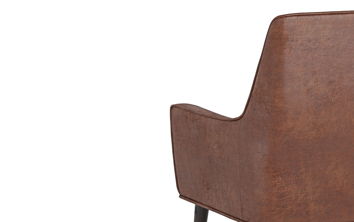 Distressed Saddle Brown Distressed Vegan Leather | Robson Accent Chair