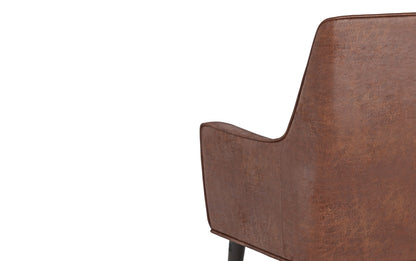 Distressed Saddle Brown Distressed Vegan Leather | Robson Accent Chair