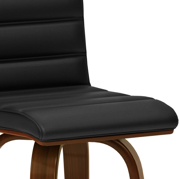 Black Vegan Leather | Roland Swivel Bar Stool in Vegan Leather
