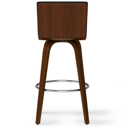 Black Vegan Leather | Roland Swivel Bar Stool in Vegan Leather