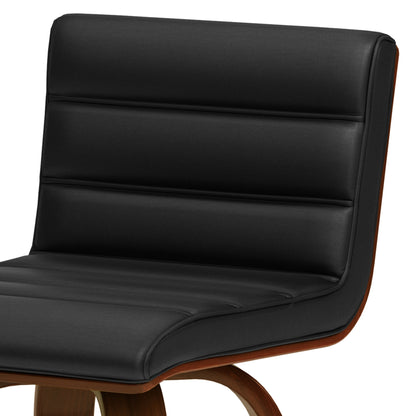 Black Vegan Leather | Roland Swivel Bar Stool in Vegan Leather