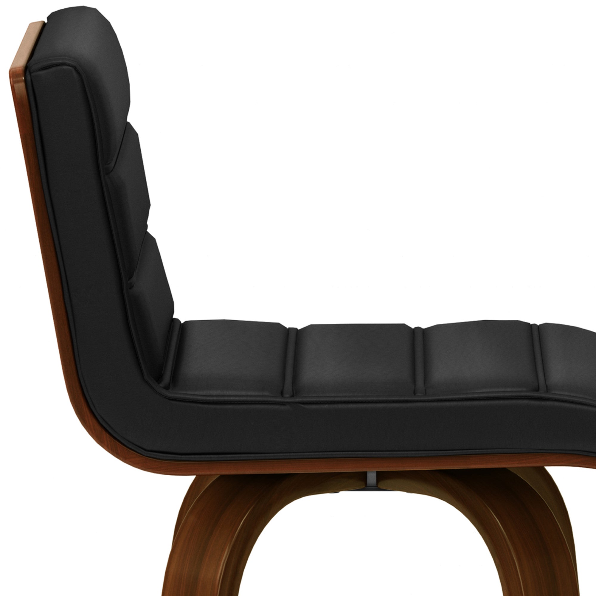 Black Vegan Leather | Roland Swivel Bar Stool in Vegan Leather