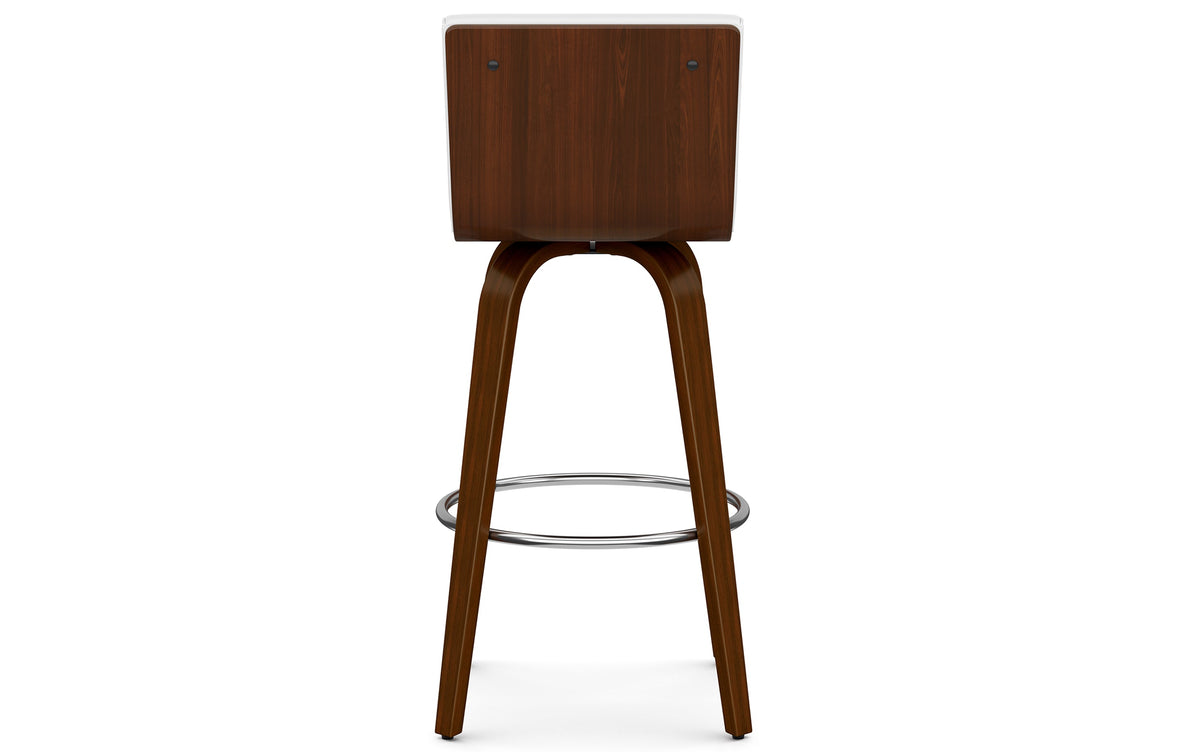 White Vegan Leather | Roland Swivel Bar Stool in Vegan Leather