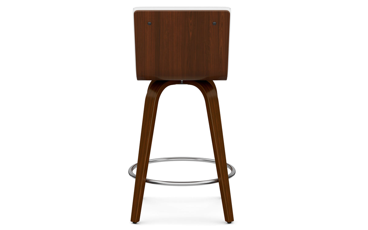 White Vegan Leather | Roland Swivel Counter Height Stool in Vegan Leather