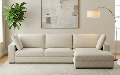Cream Performance Fabric | Charlie Deep Seater Right Sectional
