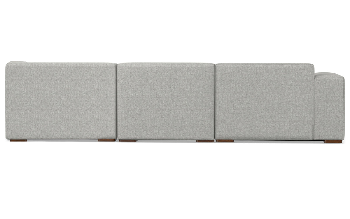 Pale Grey Performance Fabric | Rex Right Sectional and Ottoman Performance Fabric