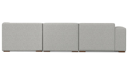 Pale Grey Performance Fabric | Rex Right Sectional and Ottoman Performance Fabric