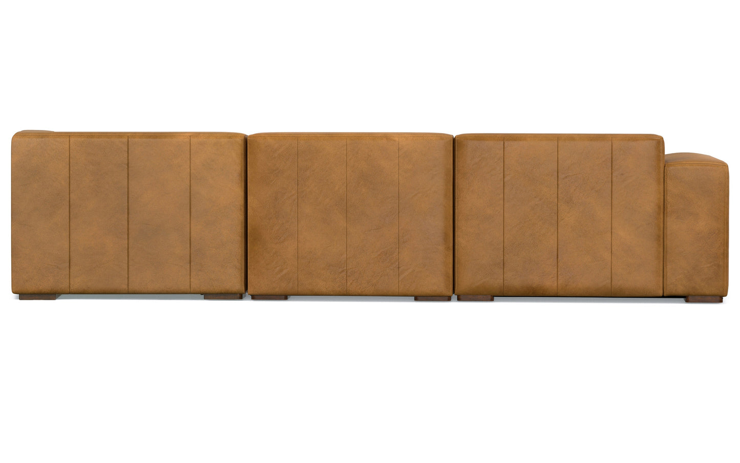 Sienna Genuine Leather | Rex Right Sectional Sofa and Ottoman in Genuine Leather