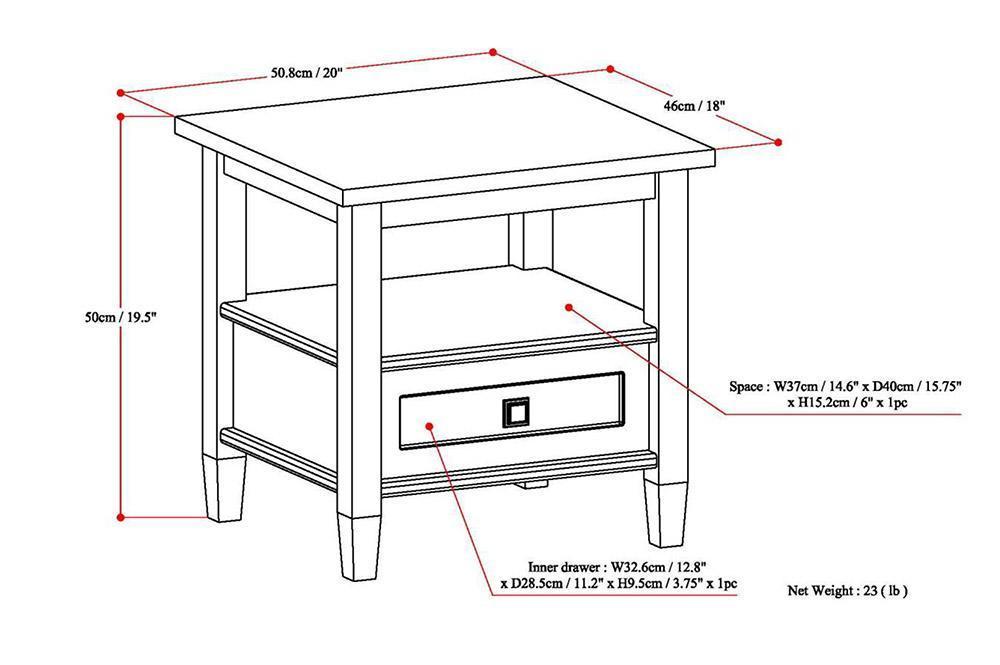 Light Golden Brown | Warm Shaker End Table