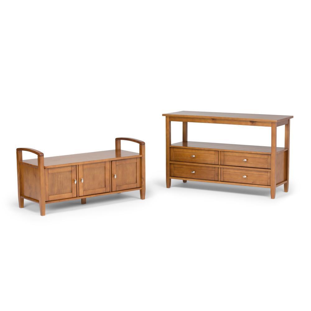Brunette Brown | Warm Shaker 44 inch Entryway Bench