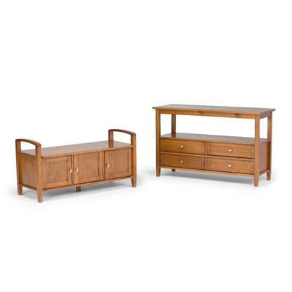 Brunette Brown | Warm Shaker 44 inch Entryway Bench