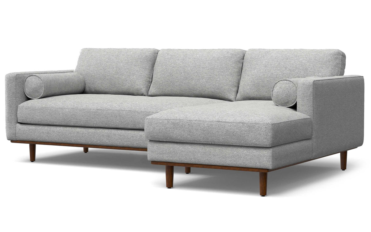 Mist Grey Woven-Blend Fabric | Morrison Mid Century Sectional