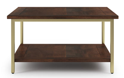 Dark Brown and Gold | Skyler Square Coffee Table