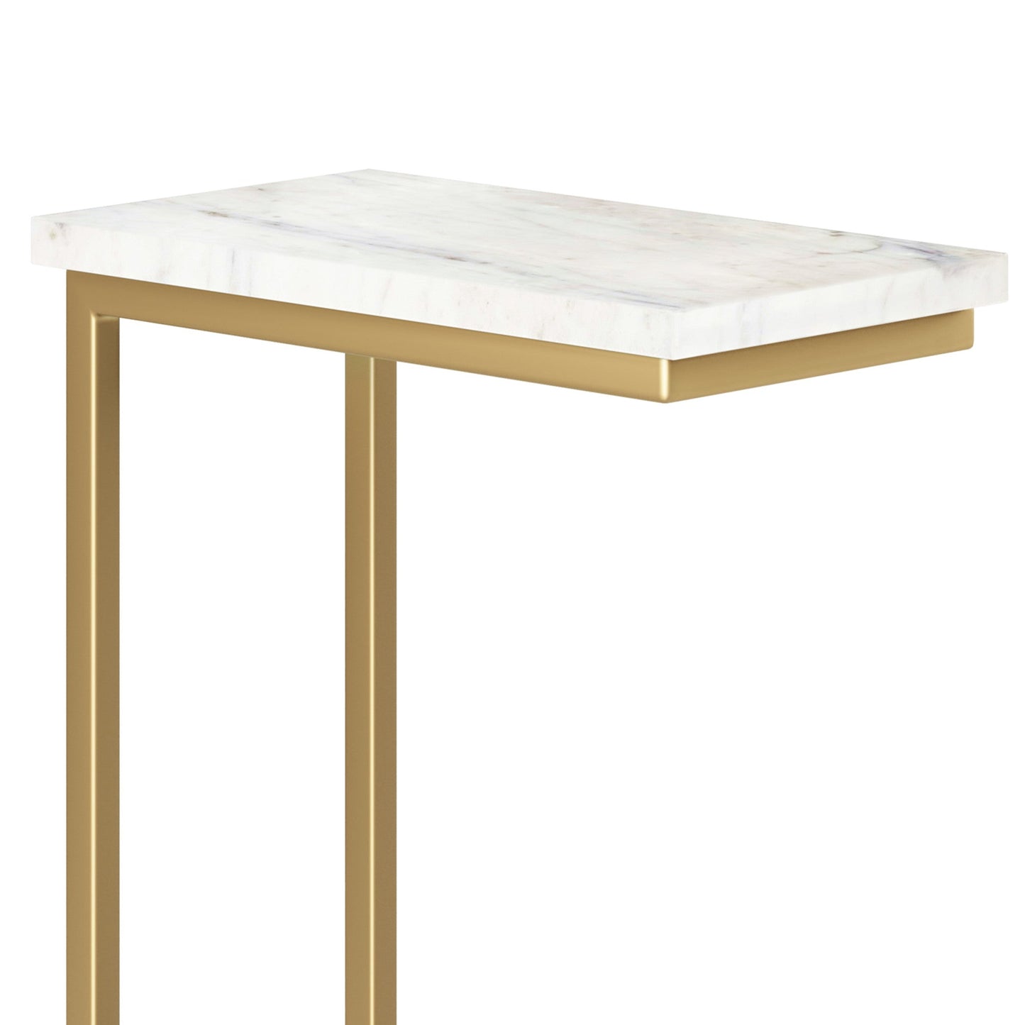 White Marble/Gold | Skyler C Side Table with Genuine Marble Top
