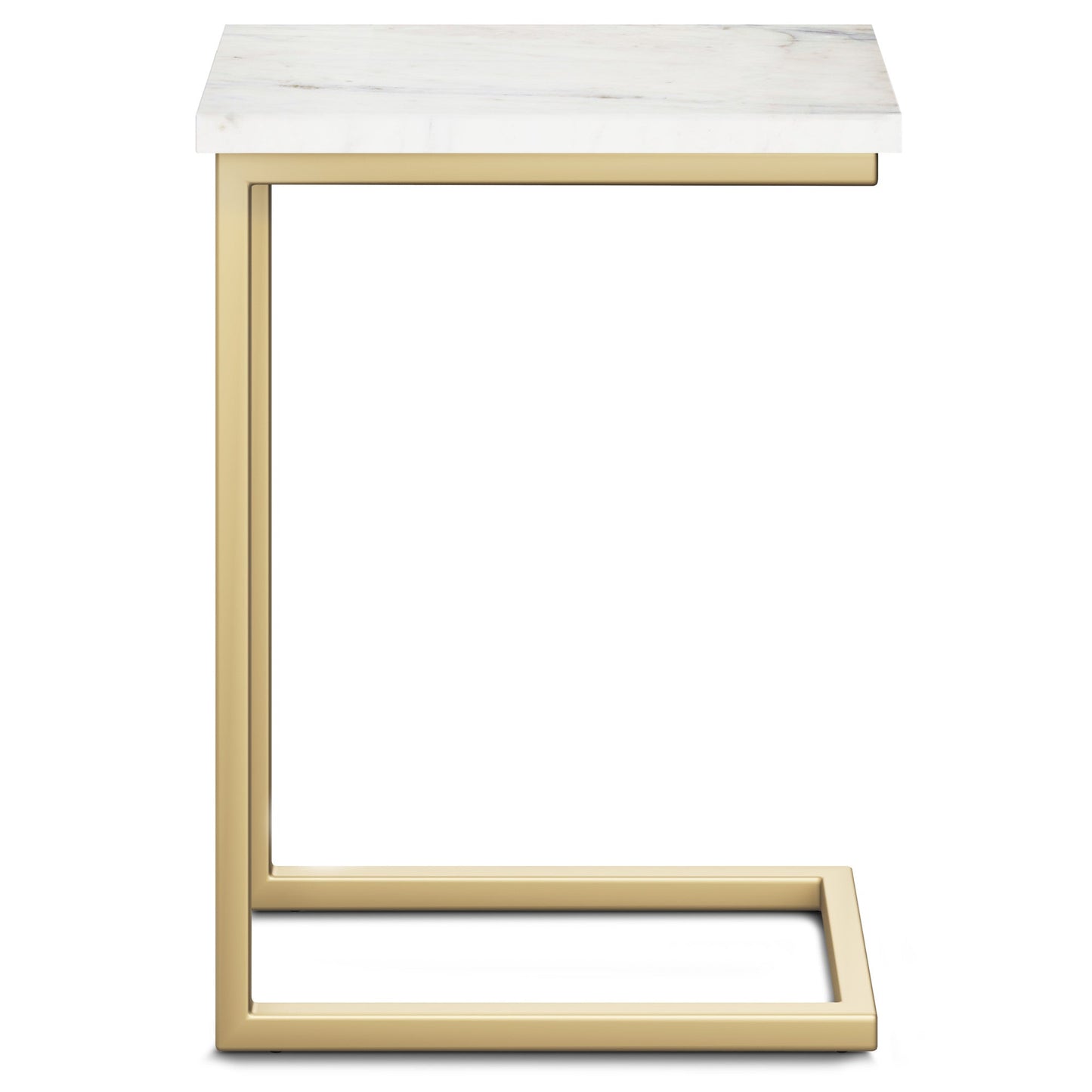 White Marble/Gold | Skyler C Side Table with Genuine Marble Top