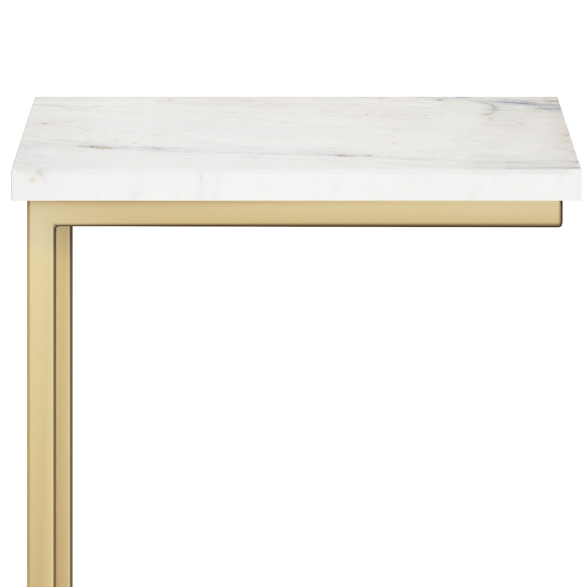 White Marble/Gold | Skyler C Side Table with Genuine Marble Top