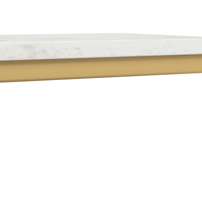 White Marble/Gold | Skyler C Side Table with Genuine Marble Top