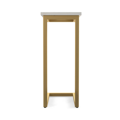 White Marble/Gold | Skyler C Side Table with Genuine Marble Top