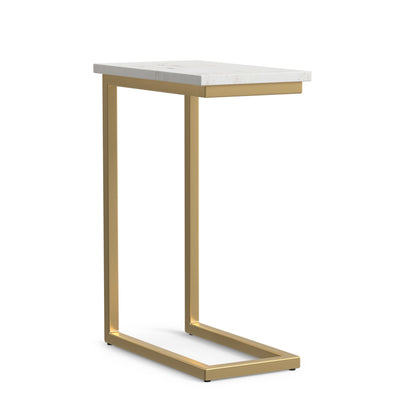 White Marble/Gold | Skyler C Side Table with Genuine Marble Top