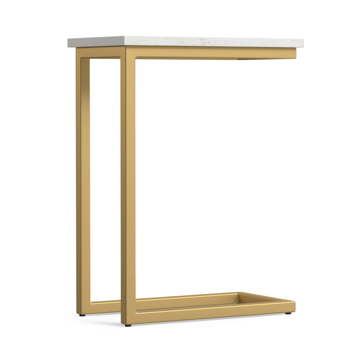 White Marble/Gold | Skyler C Side Table with Genuine Marble Top