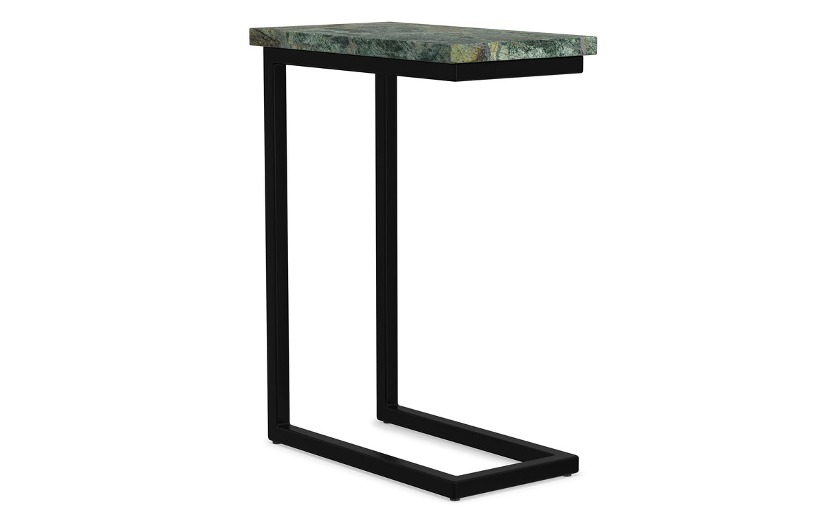 Green Marble/Black | Skyler C Side Table with Genuine Marble Top