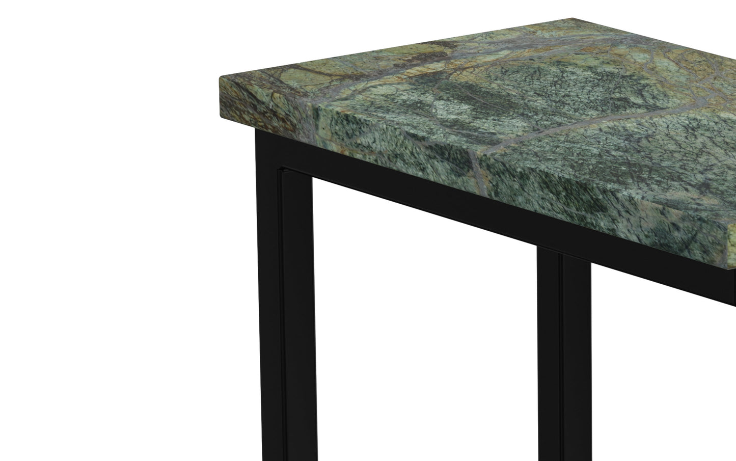 Green Marble/Black | Skyler C Side Table with Genuine Marble Top
