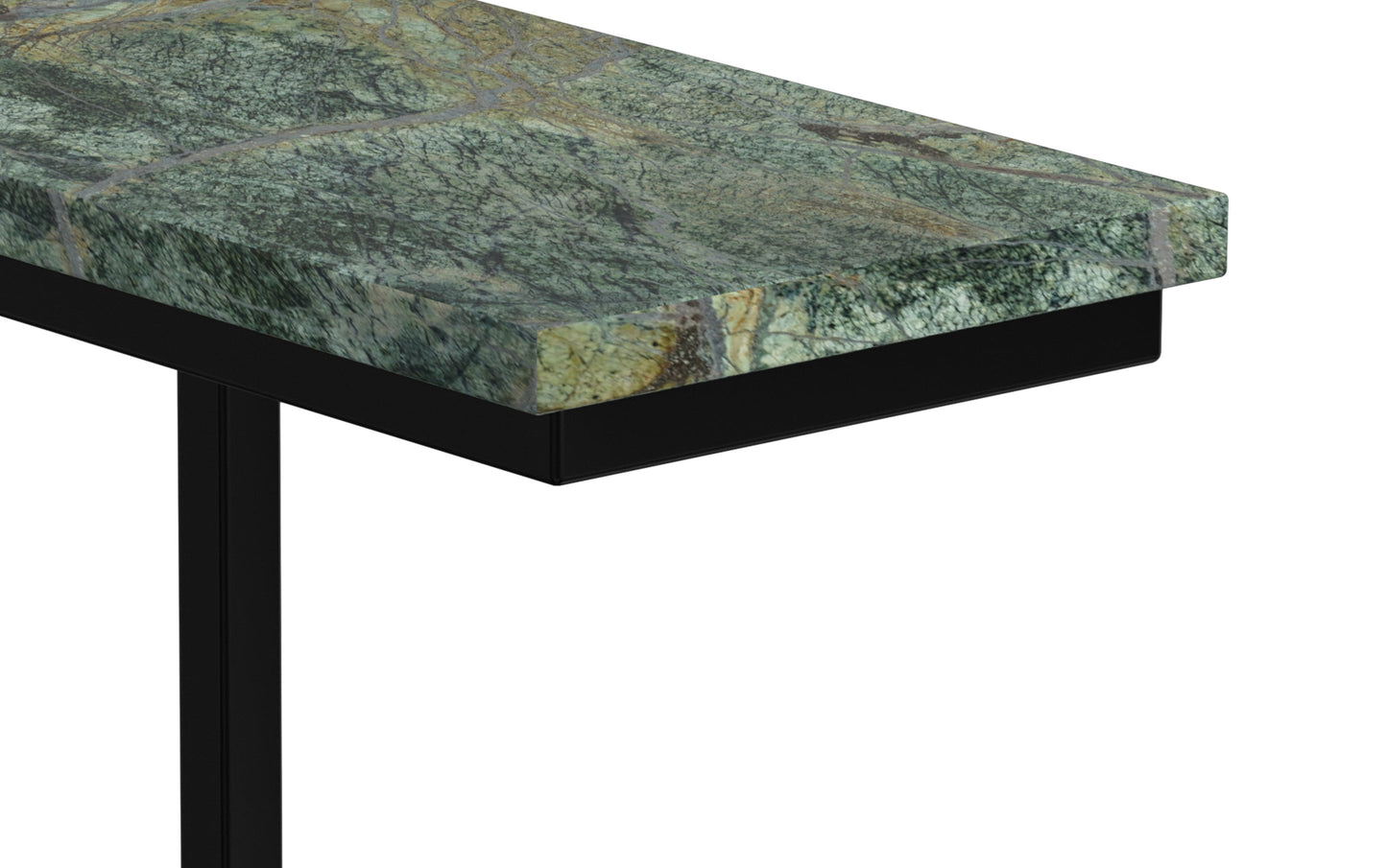 Green Marble/Black | Skyler C Side Table with Genuine Marble Top