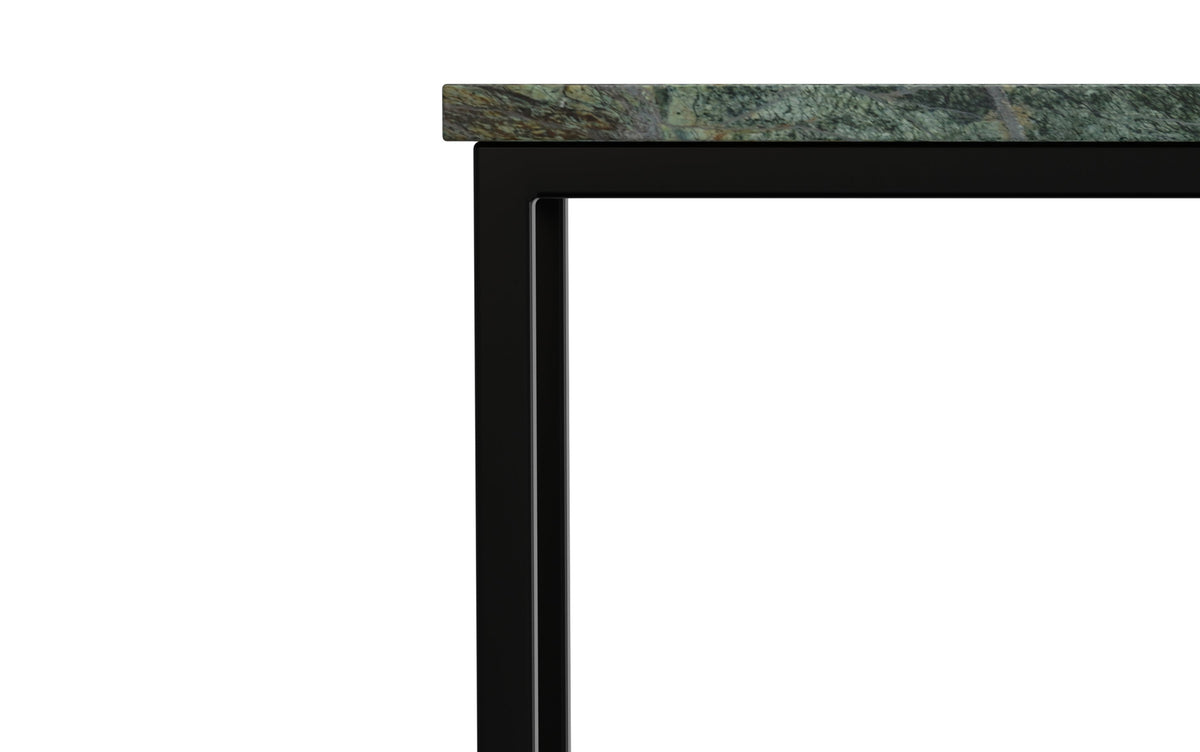 Green Marble/Black | Skyler C Side Table with Genuine Marble Top