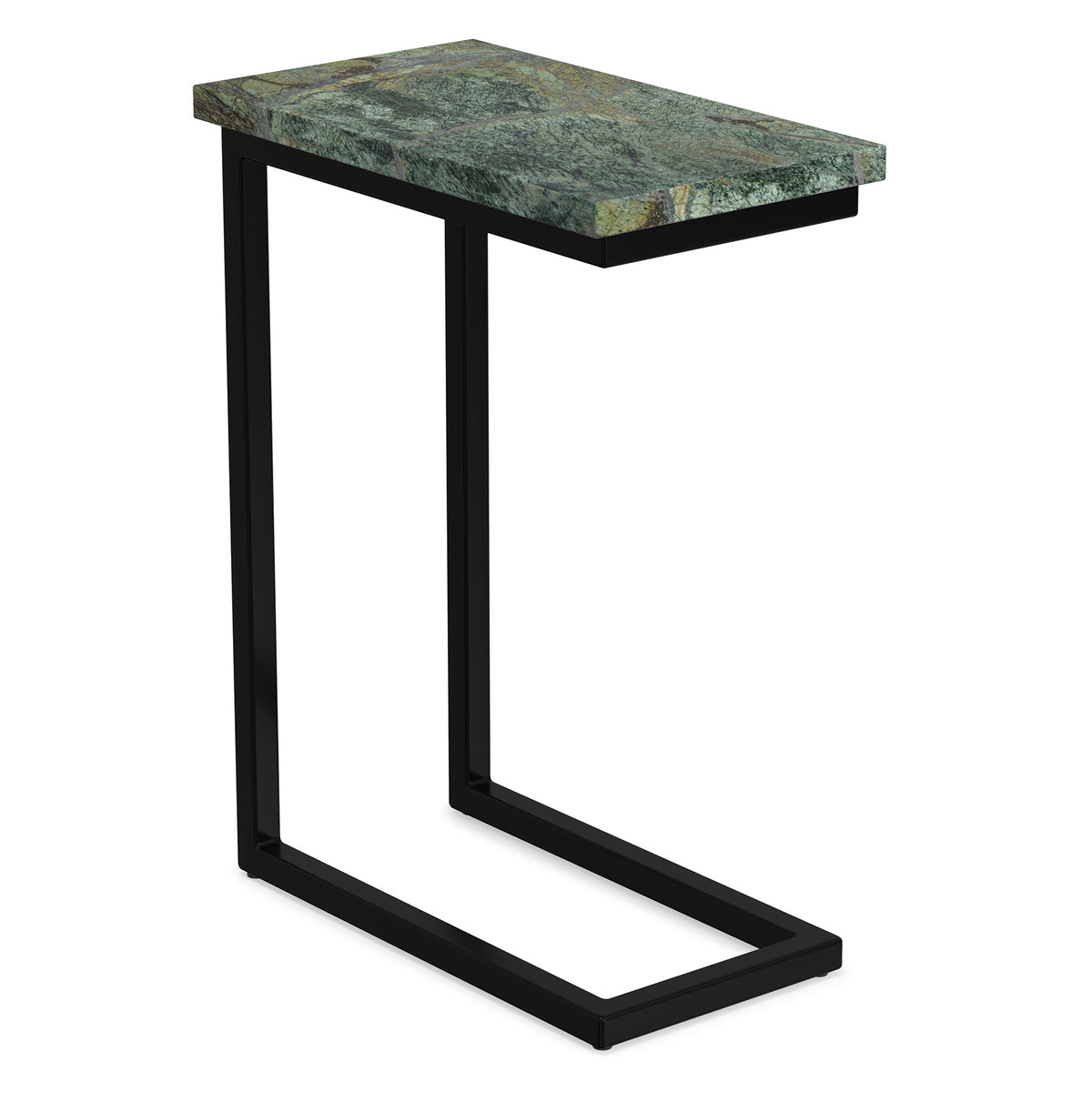 Green Marble/Black | Skyler C Side Table with Genuine Marble Top