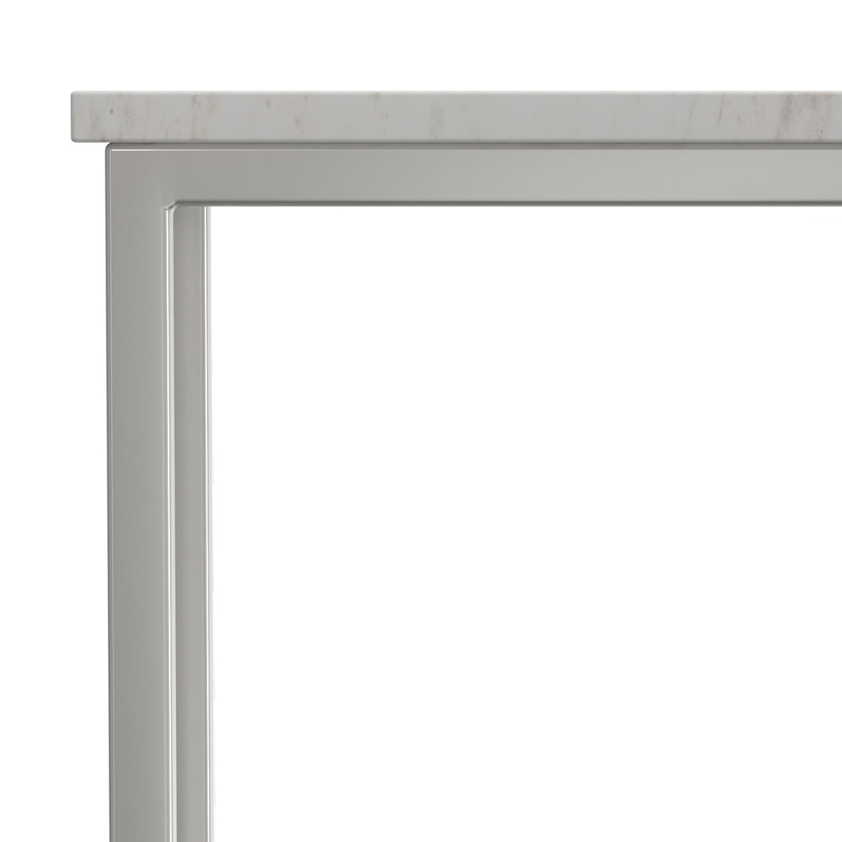 White Marble/Silver | Skyler C Side Table with Genuine Marble Top