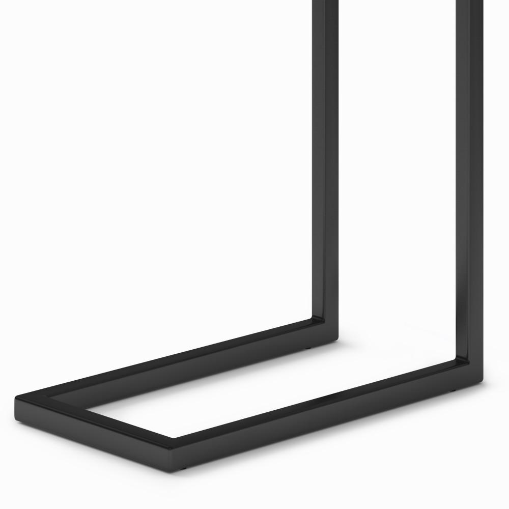 White Marble/Black | Skyler C Side Table with Genuine Marble Top