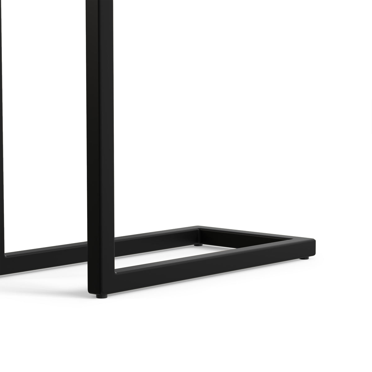White Marble/Black | Skyler C Side Table with Genuine Marble Top
