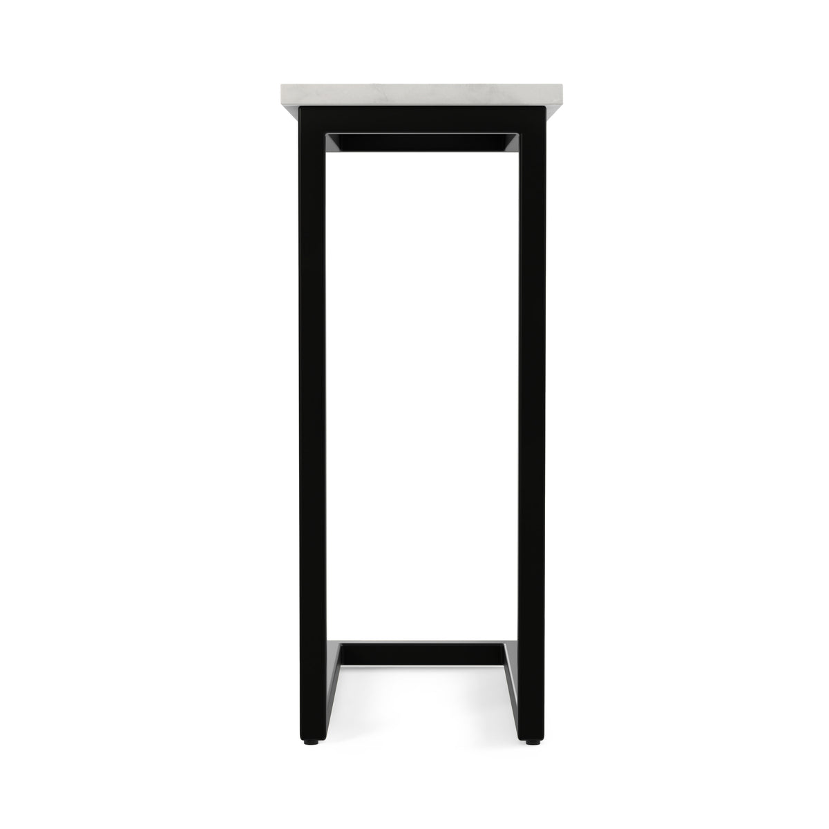 White Marble/Black | Skyler C Side Table with Genuine Marble Top