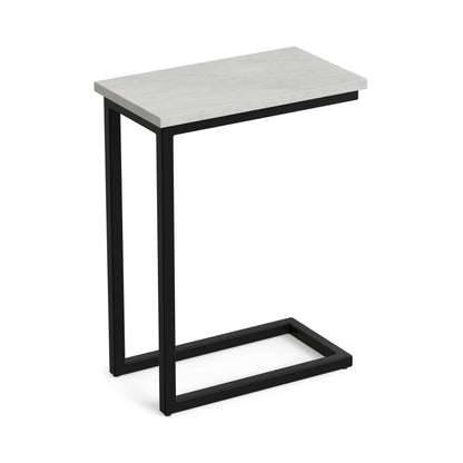 White Marble/Black | Skyler C Side Table with Genuine Marble Top