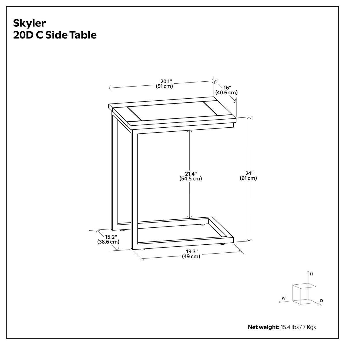 Walnut Brown | Skyler Wide C Side Table in Mango