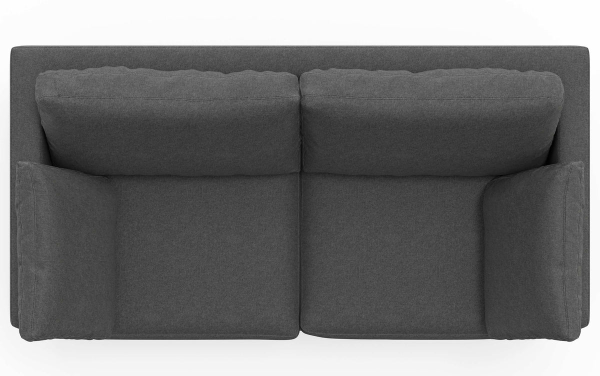 Pebble Grey Performance Fabric | Ava 76 inch Mid Century Sofa